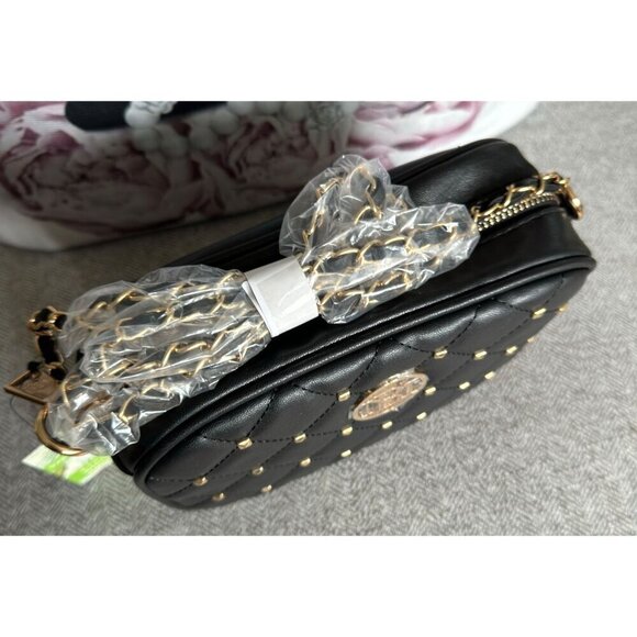 BADGLEY MISCHKA Quilted Studded Logo Chain Camera Bag NWT - Picture 10 of 11